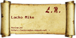 Lacko Mike névjegykártya