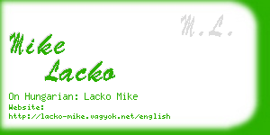 mike lacko business card